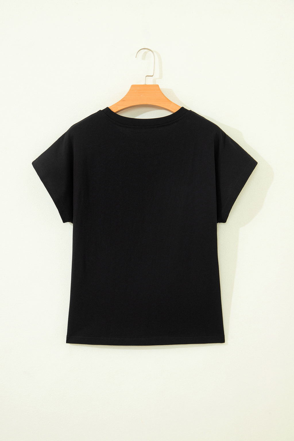 Camiseta con cuello redondo de algodón bordada