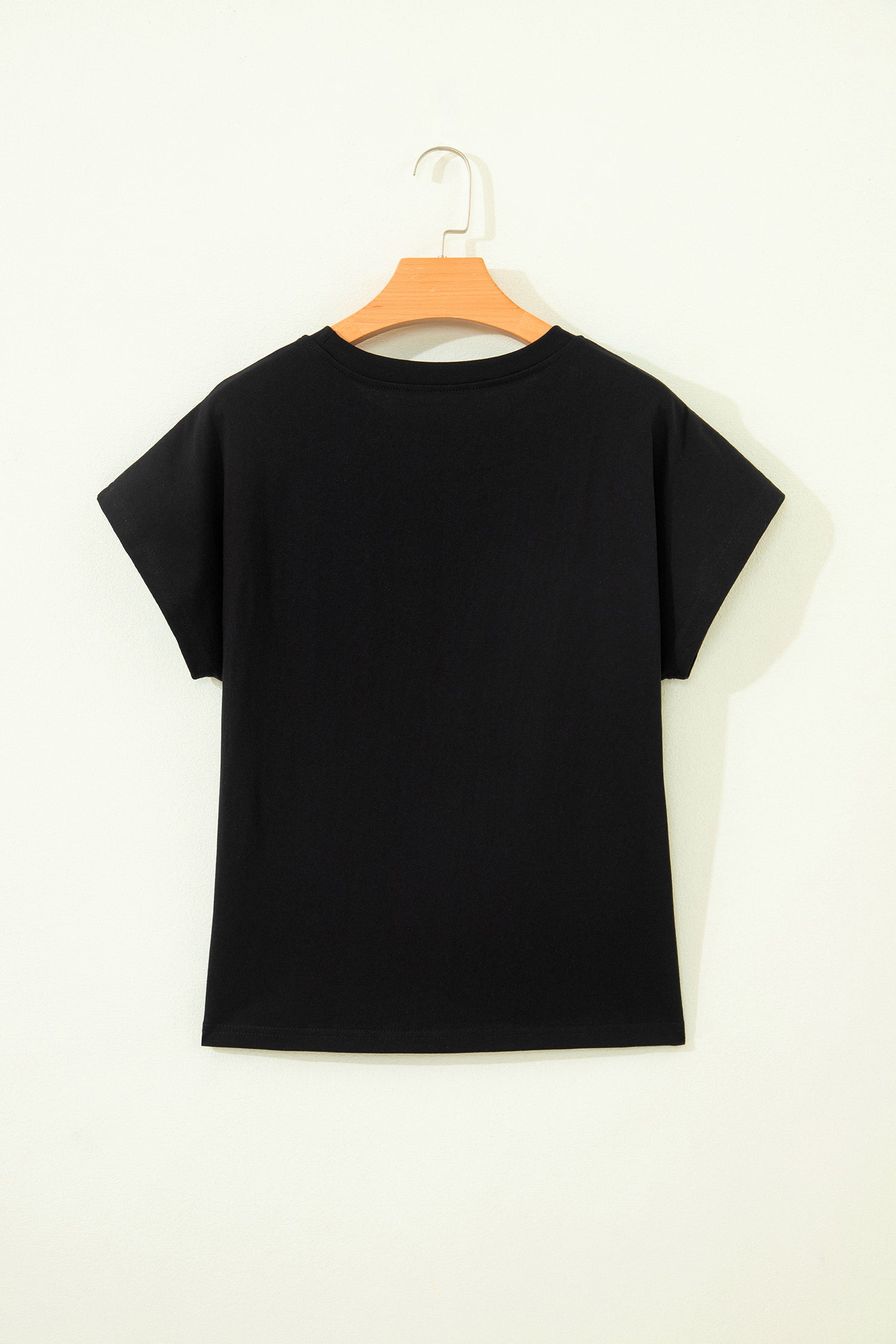 Camiseta con cuello redondo de algodón bordada