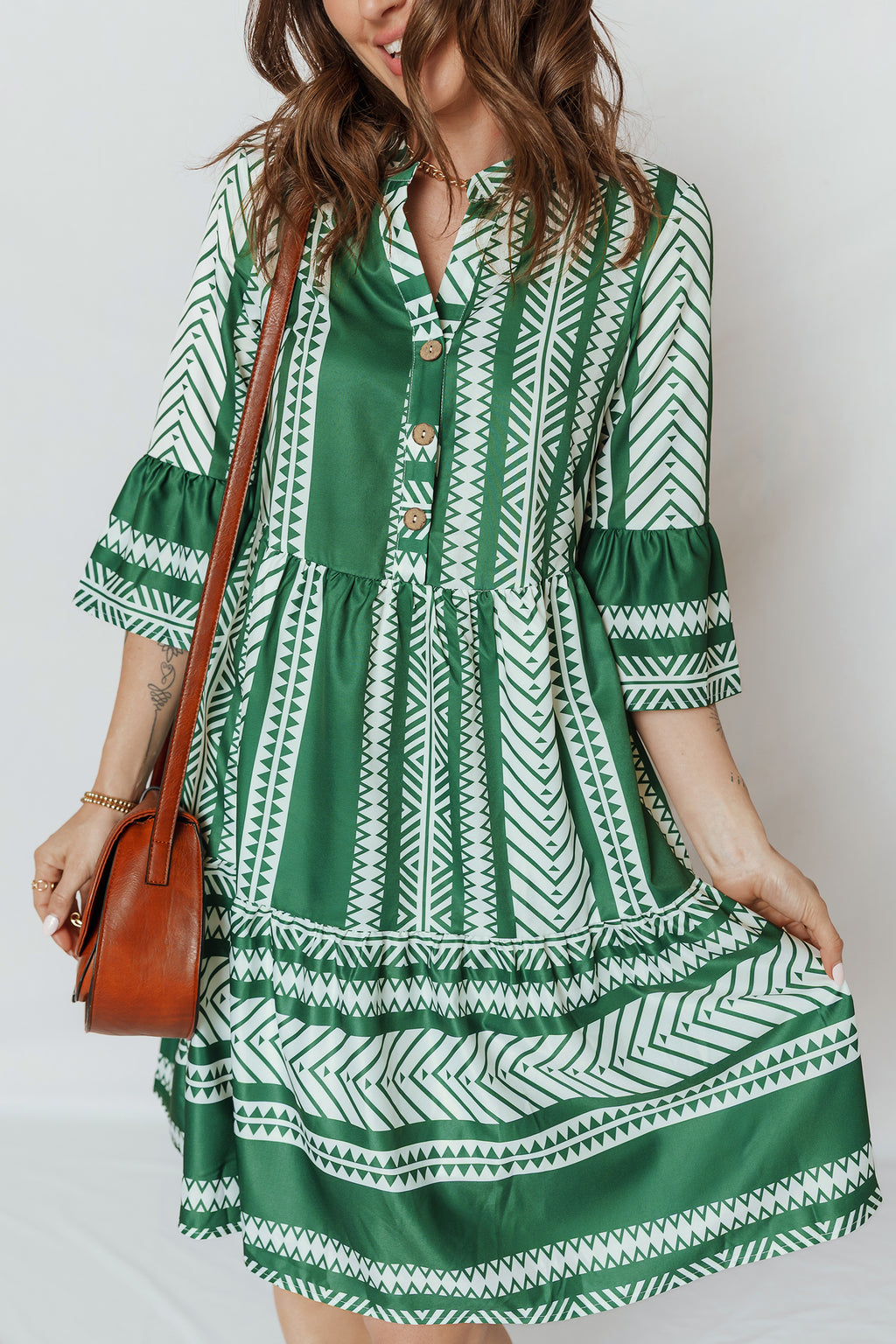 Vestido casual estampado étnico boho