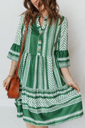 Vestido casual estampado étnico boho