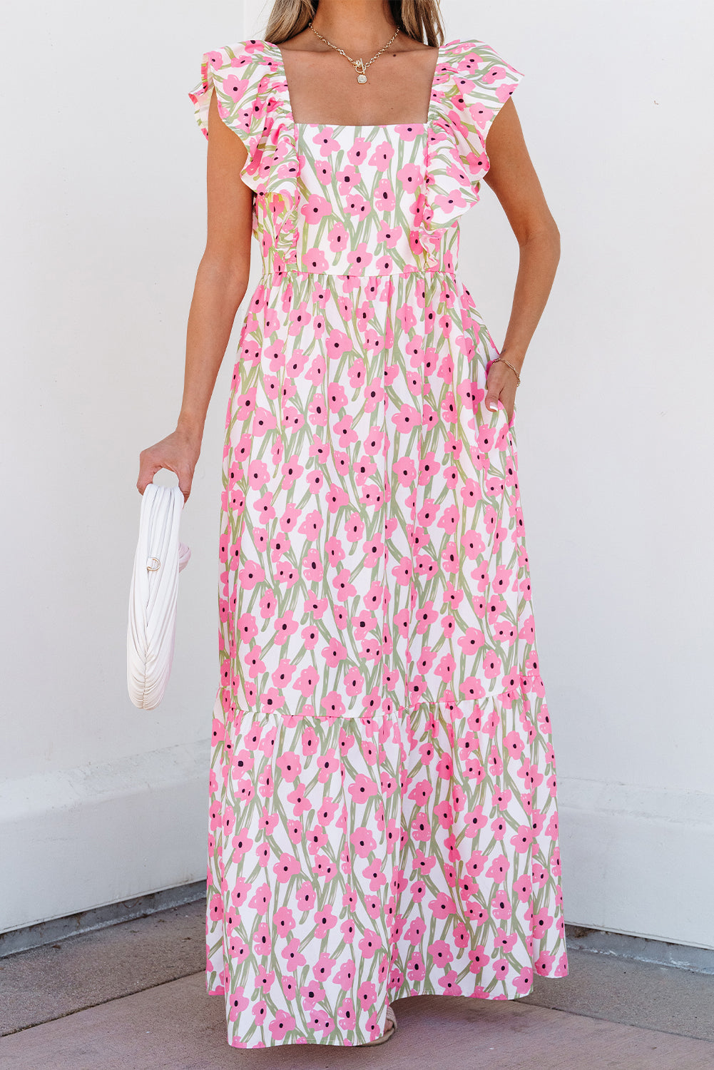 Vestido largo estampado floral