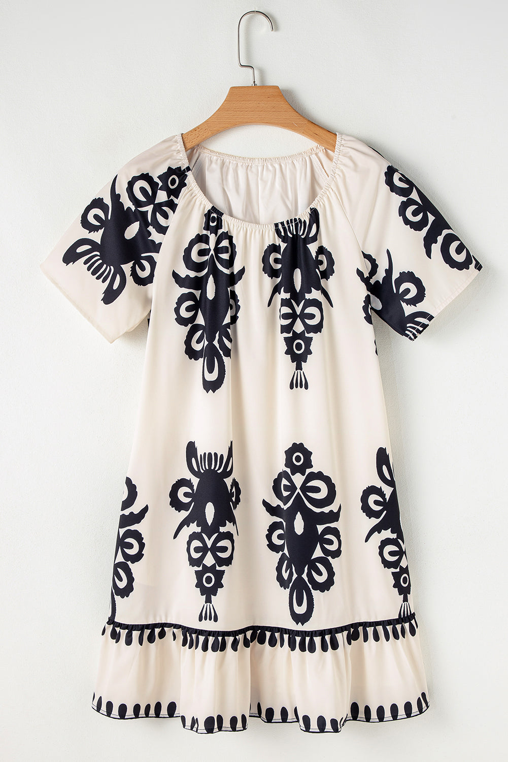 Vestido suelto de manga corta de albaricoque