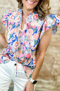 Blusa manga corta con volante