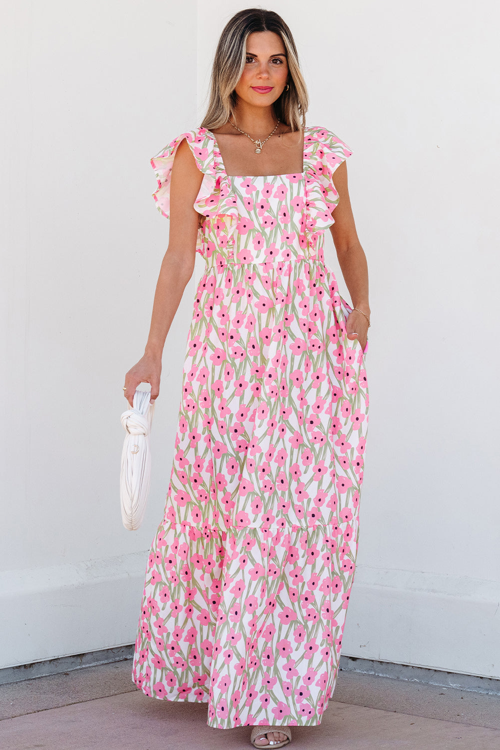 Vestido largo estampado floral