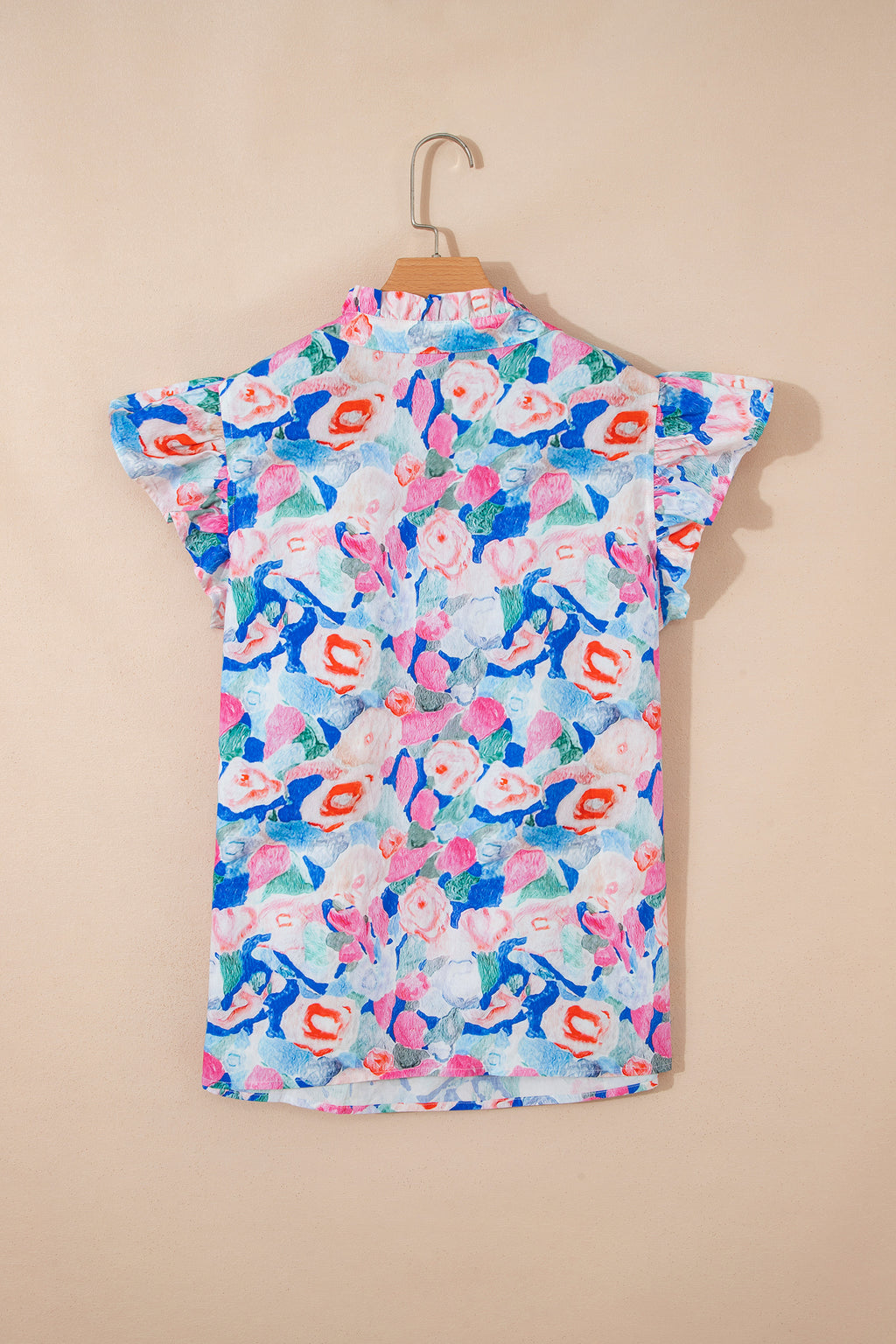 Blusa manga corta con volante
