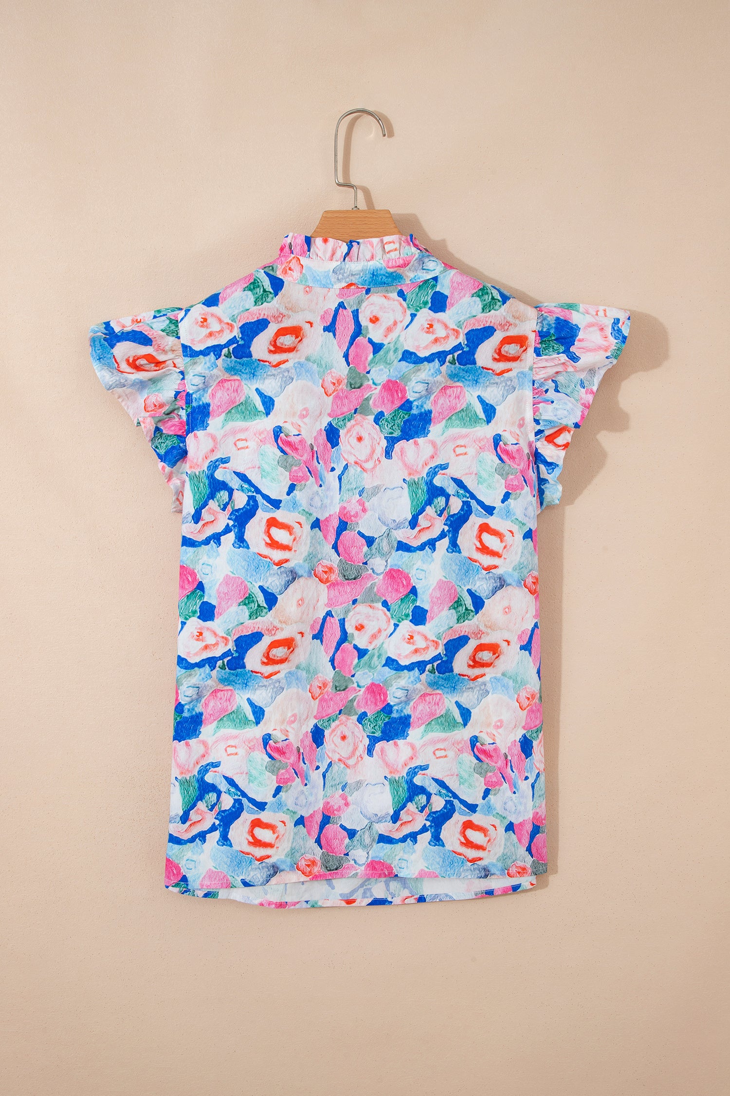 Blusa manga corta con volante