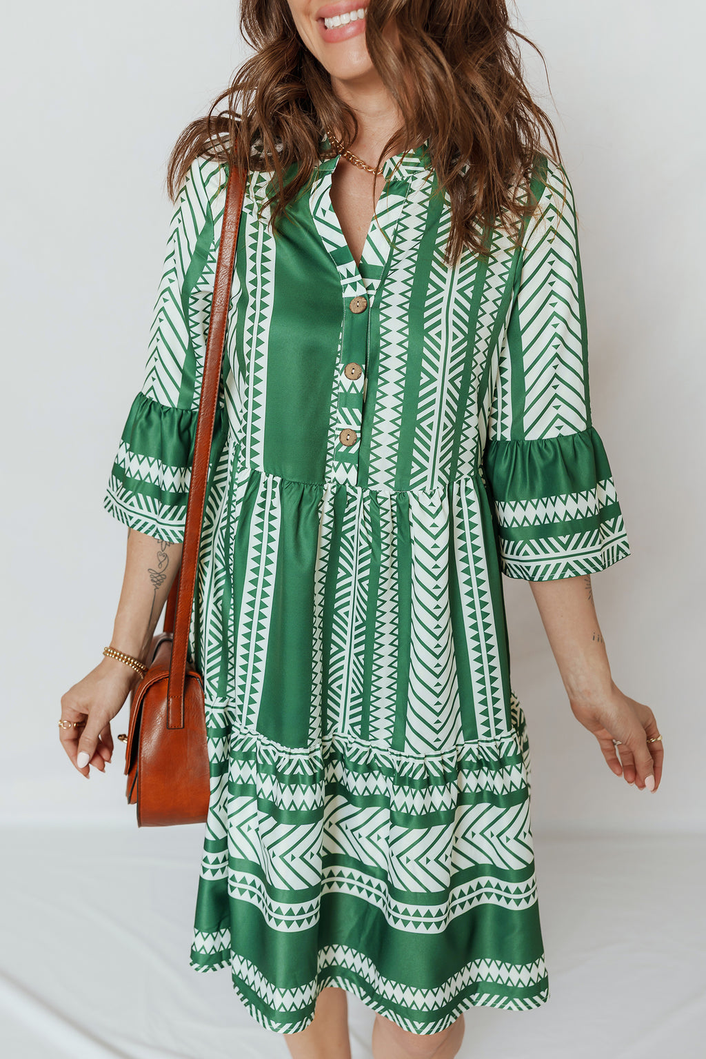 Vestido casual estampado étnico boho