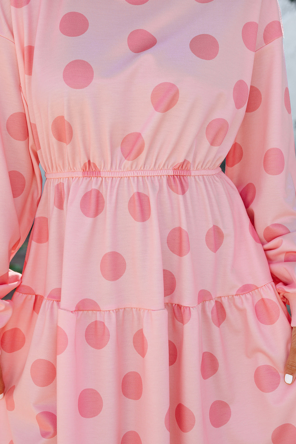 Minivestido acampanado de lunares rosa