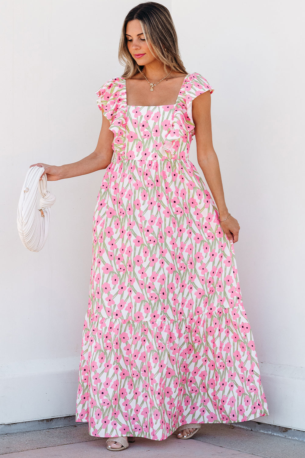Vestido largo estampado floral