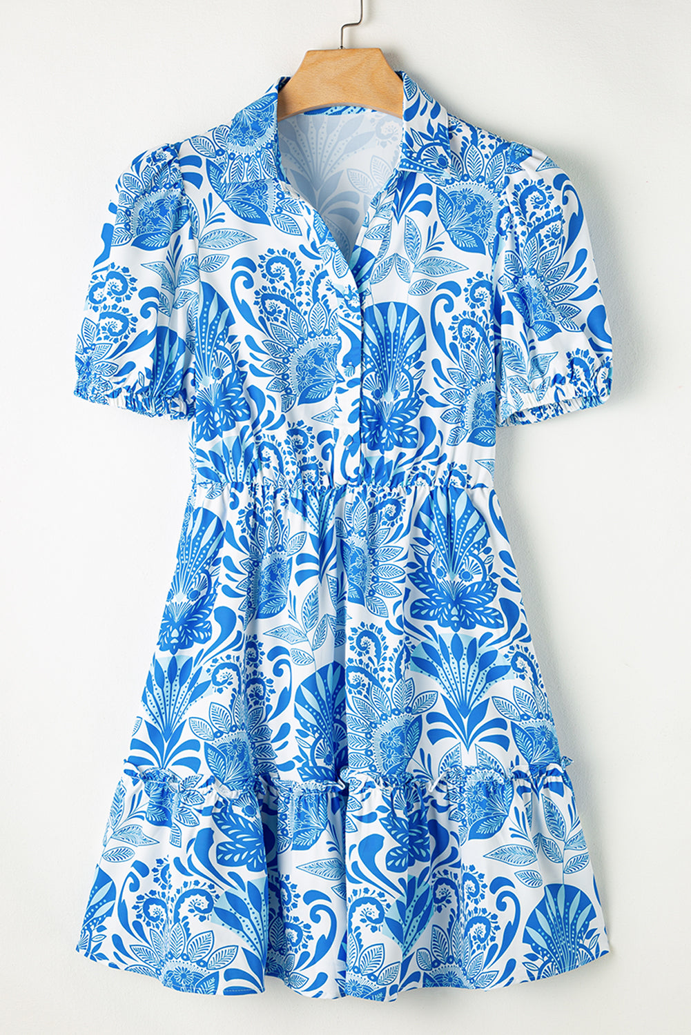 Mini vestido estampado floral retro cordón