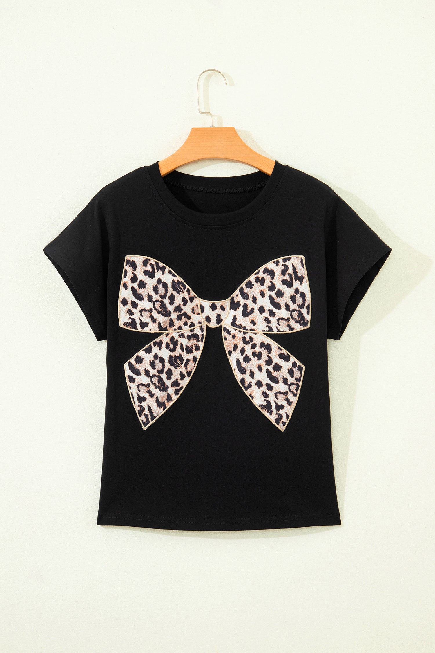 Camiseta con cuello redondo de algodón bordada