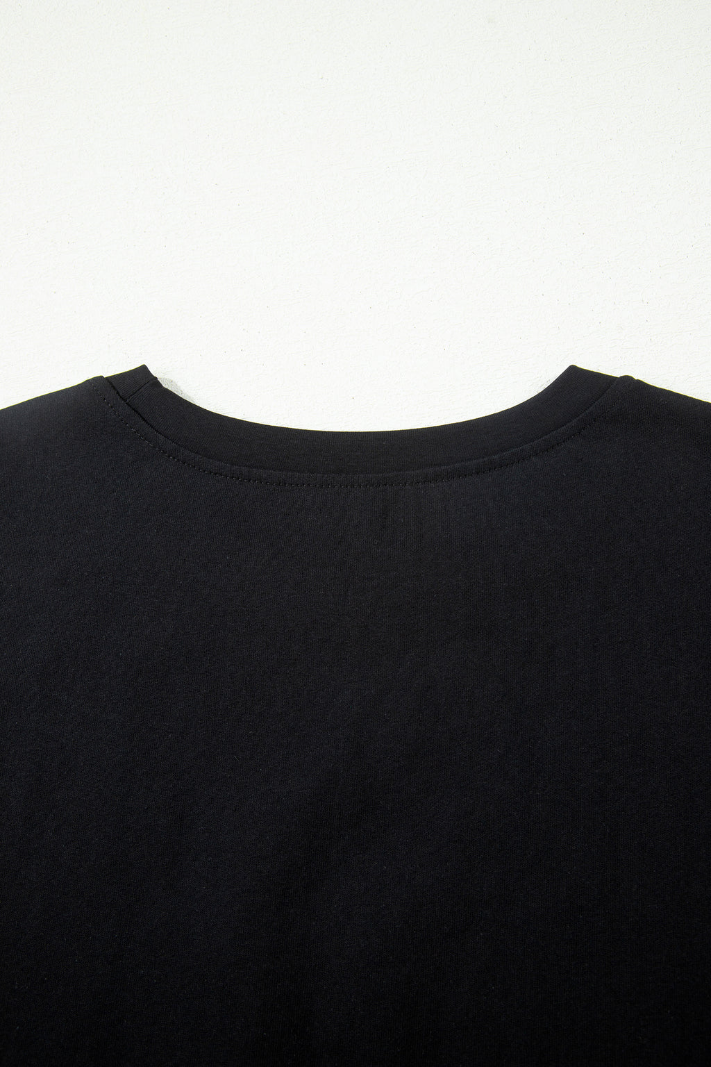 Camiseta con cuello redondo de algodón bordada