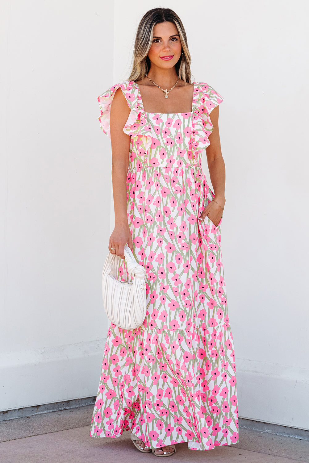 Vestido largo estampado floral