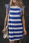 Vestido estilo camiseta con mangas con volantes