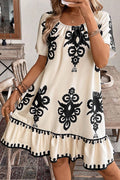 Vestido suelto de manga corta de albaricoque