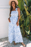 Straps de color floral azul cielo atado
