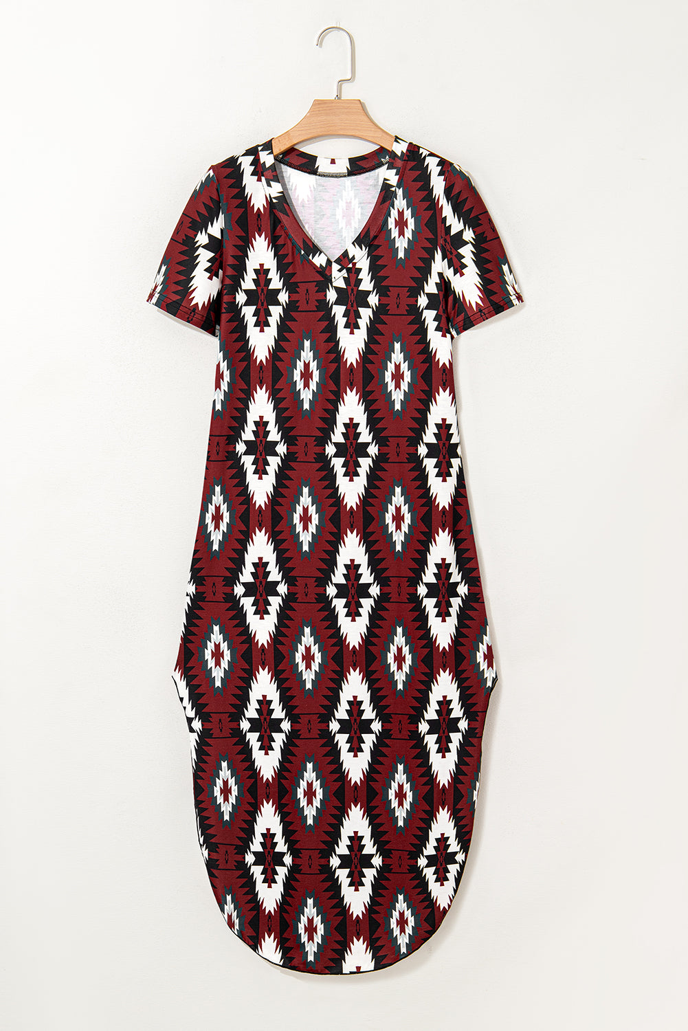 Vestido de camiseta larga de Aztec