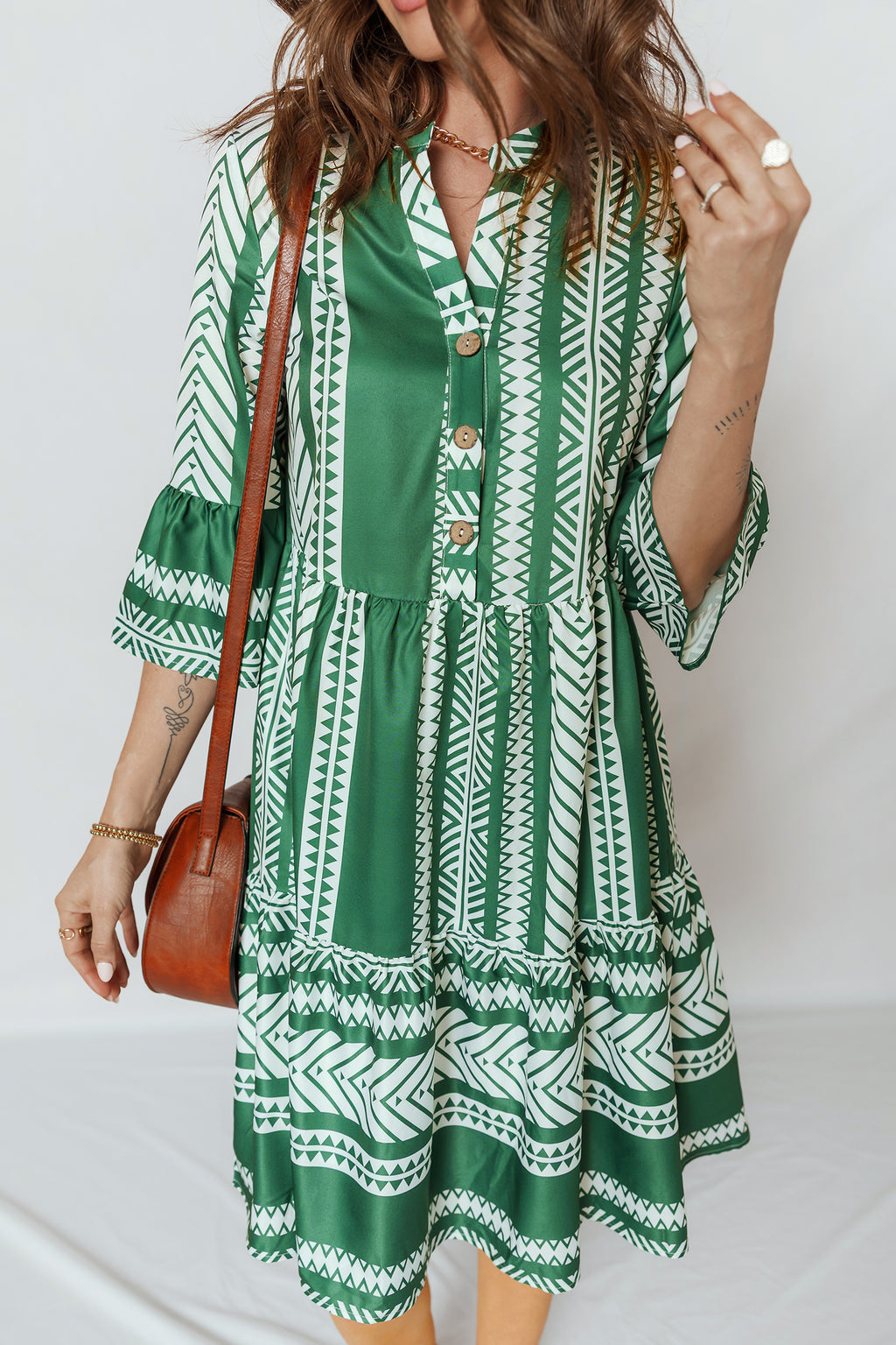 Vestido casual estampado étnico boho