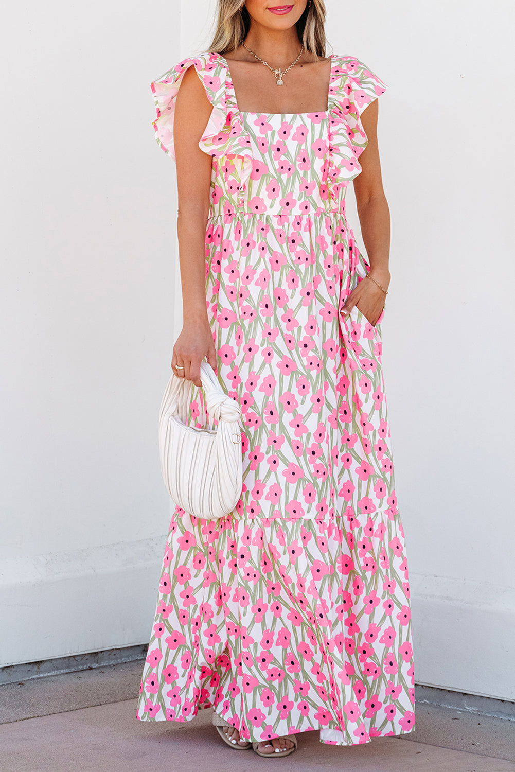 Vestido largo estampado floral
