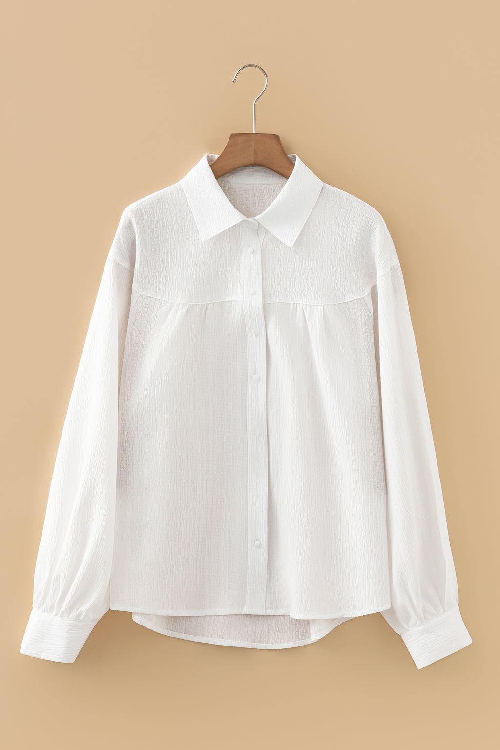 Camisa holgada con botones y manga farol